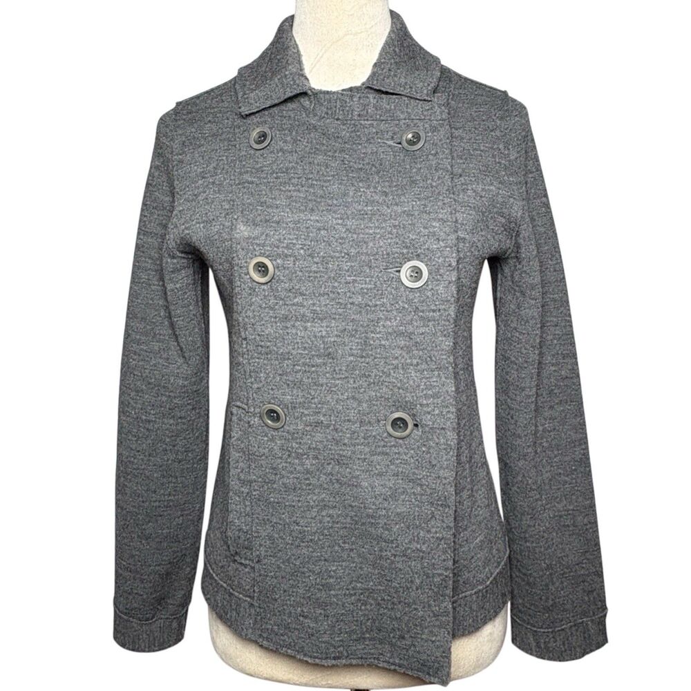 Eileen Fisher Size SP Merino Wool Bark Felted Double-knit Sweater Jacket $258